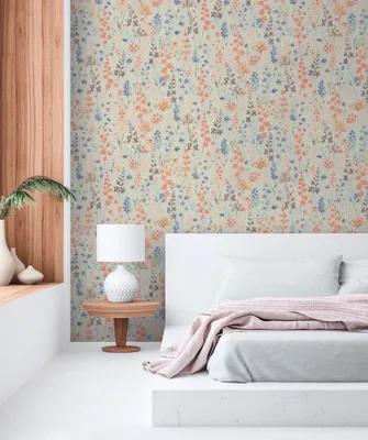 Produktbild von Vliestapete Blumentapete Bunt Grau 396063 Aquarell Dreams