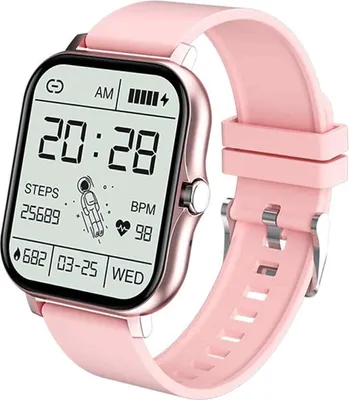 Produktbild von Sportliche Smartwatch mit Anruffunktion und Silikonarmband,Pink