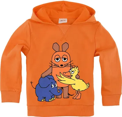 Produktbild von Die Sendung mit der Maus Kapuzenpullover Damen Kids - Maus Group orange 104