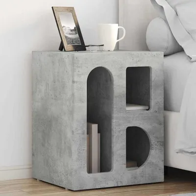Immagine prodotto di vidaXL Comodino grigio cemento 40 x 35 x 50 cm materiale a base di legno