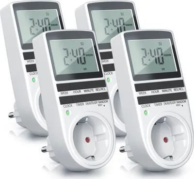 Produktbild von BEARWARE 4x Zeitschaltuhr für Growbox, Grow Lampe, Growzelt, digital, Zeitschaltuhr LCD-Display / 3680W / 10 konfigurierbare Programme