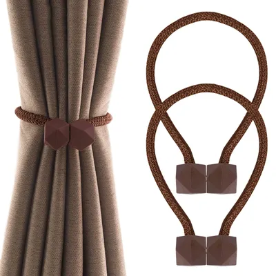 Magnetische Gardinenhalter, achteckig, 2 Stück, Kaffee