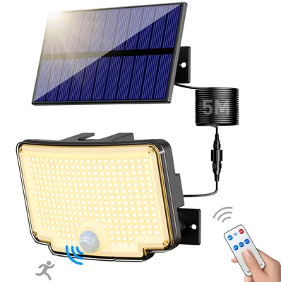 Solarleuchte außen mit Bewegungsmelder, 3 Modi, IP65, schwarz