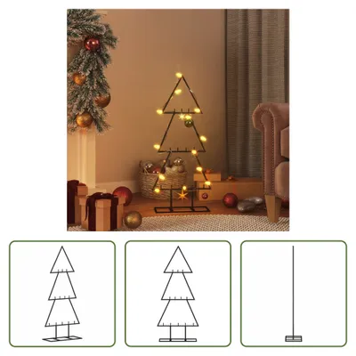 Obrázek produktu pro The Living Store Kovová dekorace na vánoční stromek černá 60 cm