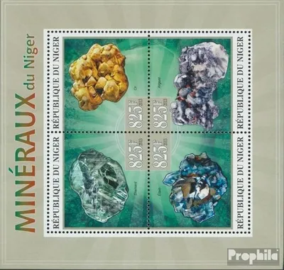 Produktbild von Briefmarken Niger 2013 Mi 2257-2260 Kleinbogen (kompl. Ausg.) postfrisch Mineralien Niger (Diamant)