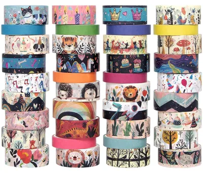 Obrázok produktu pre Sada 39 roliek washi pásky s roztomilými motívmi zvierat