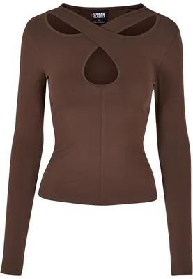 Immagine prodotto di Urban Classics - Donna con maniche lunghe incrociate marrone - 3XL