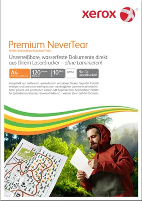 Produktbild von Xerox Kopierfolie Premium NeverTear DIN A4 120µm Polyester weiß 10 Folien/Pack.