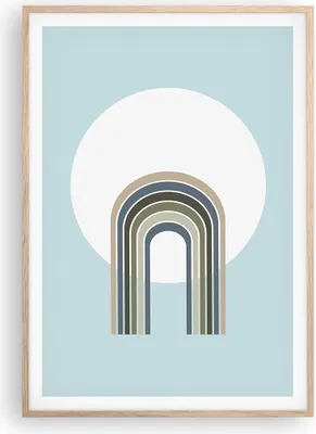 Produktbild von Gerahmtes Poster - Rahmen in heller Eiche - Formen Rad Linien - 70x100 cm - Wand Bild - Wanddeko - Wandbilder - Kunstposter - Wandposter - Bilderrahmen - Bilder - Kunstdruck - P2NPA70x100-4608