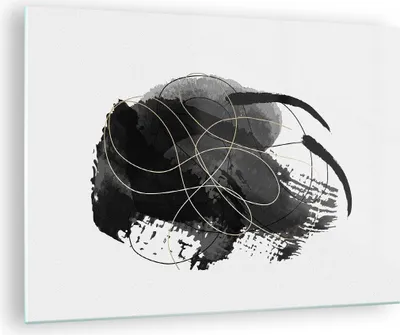 Produktbild von Bilder auf glas - Einteilig - Abstraktion Schwarz Flecken - 70x50cm - Glasbilder - Wandbilder - Bilder - Wanddekoration aus Glas - Glas Bilder - Wandbild auf Glas - GAA70x50-4368