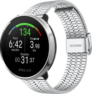 Produktbild von Strap-it Stahlarmband - Kompatibel mit Polar Ignite Armband Ersatzarmband Edelstahl Armband mit schnappverschluss Sportuhr zubehör für Polar Unite Armband Silber