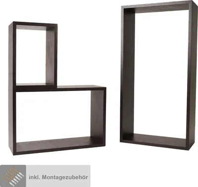 Produktbild von 3er Wand-Regal Holz Wenge 60 x 38 x 25 cm