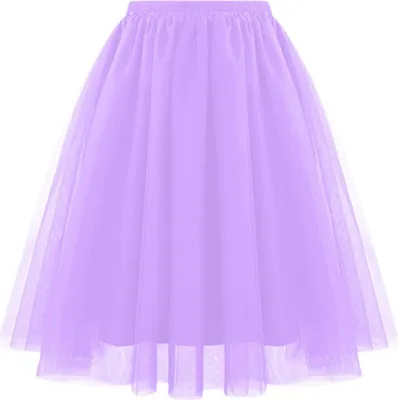 Obrázek produktu pro ASKSA Damen Tuellrock 50Er Rock Retro Ballet Tanzrock 3 Lagig Tuetue Rockabilly Unterrock Tanzkleid Abendkleid Zubehoer Karneval Tutu,Violett,XL