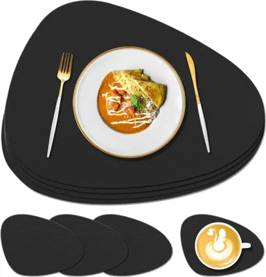 Produktbild von Famanu Platzdeckchen und Untersetzer Set von 4 - hitzebeständig - 230 °C - rutschfest - waschbar
