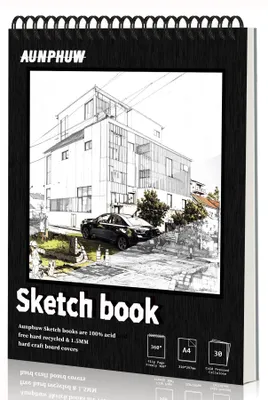 Image de Carnet de croquis – Dos toilé à spirale – Pour les croquis et les dessins – 160 g/m², 60 pages