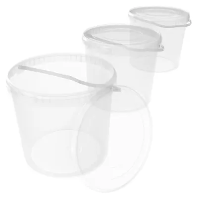 Produktbild von Eimer mit Deckel 10 L | Vorratseimer | Lebensmittelecht Transparent | PP | 3 Stück