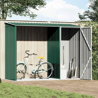 Immagine prodotto di Vidaxl Brennholzschuppen 245x98x159 cm zincato Stahlgrün