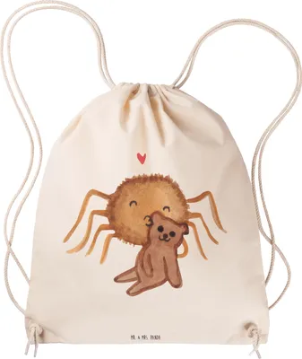 Produktbild von Mr. & Mrs. Panda Beutel Spinne Agathe Teddy - Transparent - Geschenk, Dankeschön, sporttasche klein, Verliebt, rucksack, wander, Baumwolltasche, Treue, Jutebeutel