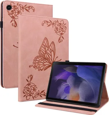 Produktbild von Samsung Galaxy Tab A11 Plus Hülle - Coverup Schmetterling & Blumen Klapphülle - Rosa