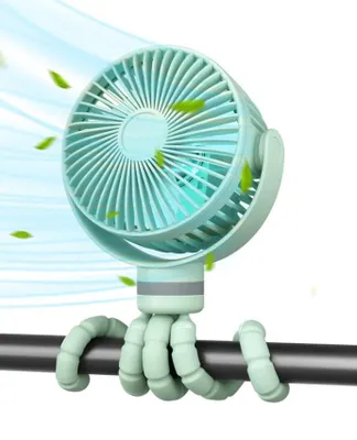 Zdjęcie produktu dla Przenośny wentylator MOMCOZY do wózka – zielony
