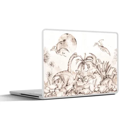 Produktbild von MuchoWow® Laptop Aufkleber Sticker Cover Dino - Kinder - Dschungel - Pflanzen - Kinder 40x30 cm - Laptop Dekoration - Selbstklebend