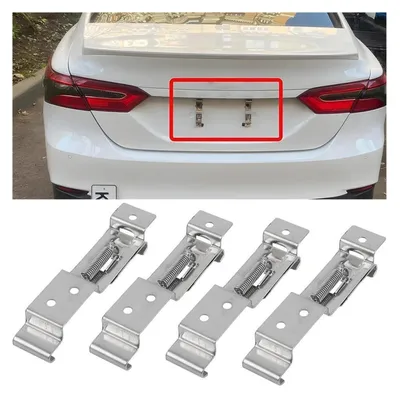 Produktbild von 4 Stück Edelstahl Kennzeichenhalter mit Feder für LKW, Auto, Anhänger, Boot