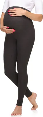 Produktbild von Merry Style Damen Lange Umstandsleggings aus Viskose MS10-297 (Dunkelmelange, M)