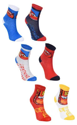 Produktbild von Disney Cars Socken Jungen 6 Paar Kindersocken mit Lightning McQueen , Größe:27-30