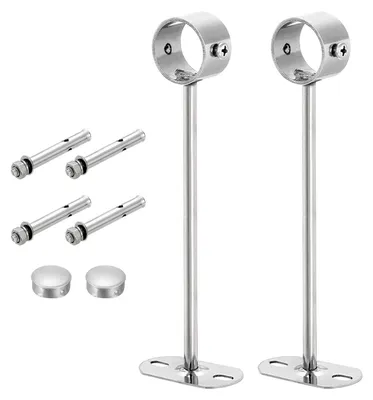 Gardinenstangenhalter-Set 2er, Edelstahl, 32 mm, 250 mm, silber
