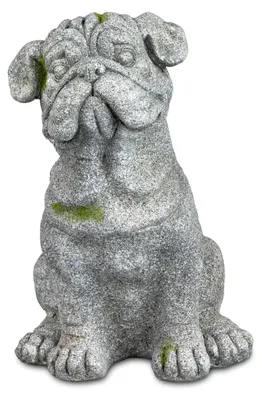 Produktbild von Dekofigur Hund Bulldogge sitzend H. 40cm grau Steinfarben Magnesia Formano WA