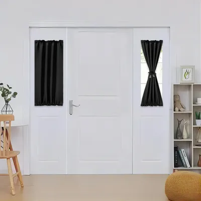 Produktbild von Französische Türvorhänge mit Stangentasche Thermische und Verdunklungsvorhang Vorhänge Türen Glasfenster Küchen Terrassentüren Privatsphäre Fenstervorhang 1 Stück 61x102cm