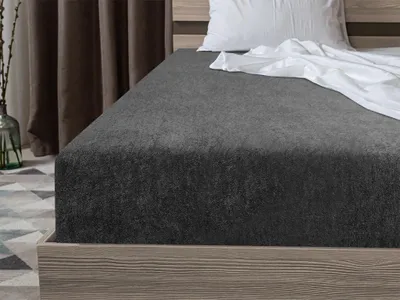 Zdjęcie produktu dla Prześcieradło frotte ciemnoszare 90 x 200 cm