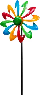 Produktbild von Kinetic Art: Metal Wind Spinner: Single Windmill - Multi-Color