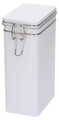 Produktbild von Kaffeedose / Vorratsdose - weis - Verschluss - 12 x 8 x 20 cm - rechteckig - Bohnen / Filterkaffeedo