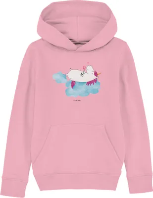 Produktbild von Mr. & Mrs. Panda Kinderpullover Einhorn Verliebt 7-8 Jahre (122/128) - Baumwolle Pink - Geschenk, Unicorn, Liebe, Hoodie, Pullover, Einhörner, Sweatshirt, Sweater, Freundin