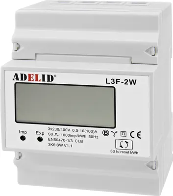 Obrázek produktu pro Třífázový elektroměr Obousměrný elektroměr Elektroměr střídavého proudu Montážní lišta PV Solar 100A