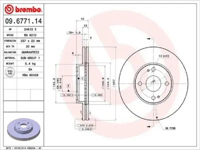 Produktbild von BREMBO Bremsscheiben (2 Stück) Vorderachse 09.6771.14