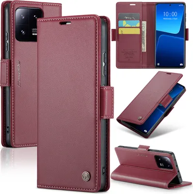 Immagine prodotto di Custodia Xiaomi 13 Pro, custodia in pelle con funzione stand per Xiaomi 13 Pro Rosso