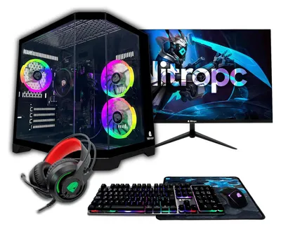 Immagine prodotto di Nitropc Gaming PC Pack Bronze - AMD Ryzen 5 5655G, Radeon Graphics, 16GB DDR4, SSD 512 GB, Nero - Monitor 24" FullHD