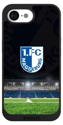 Produktbild von NIVOCASE Handyhülle für Apple iPhone 16e Hülle NIVOpure Case Schwarz Stadion 1. FC Magdeburg 1. FCM