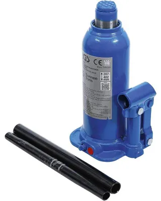Image de Cric à Vérin Hydraulique 5 t - 127 x 133 x 238 mm - Acier Robuste - Levage Sécurisé et Pratique - D-Work
