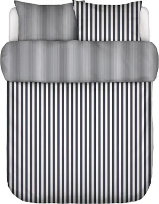 Produktbild von Marc O' Polo Satin-Bettwäsche-Garnitur Classic Stripe Farbe Navy Größe 155x220+80x80