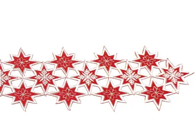Produktbild von Tischläufer rot Sterne 20x160 cm Tischband mit Glitzer bestickt Weihnachten
