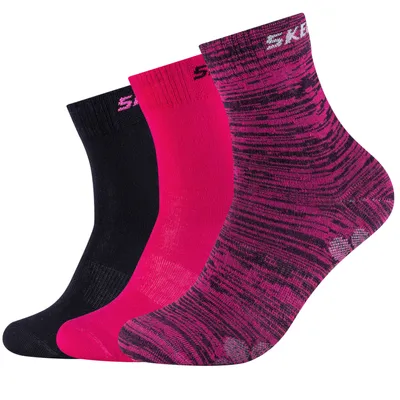 Image de Skechers 3PPK Wm Mesh Ventilation Socks SK41053-0401, Chaussettes, pour filles, Rose