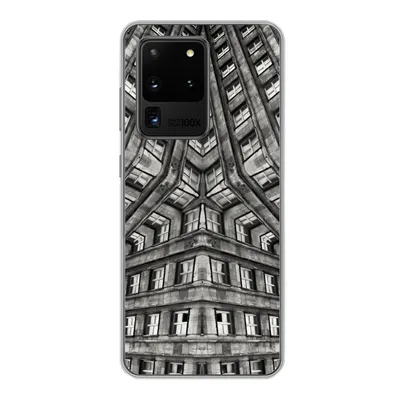 Produktbild von MuchoWow® Handyhülle Schutzhülle Hülle für Samsung Galaxy S20 Ultra Kunst - Schwarz - Weiß - Psychedelisch Silikon Softcase Handy Hülle - Karteninhaber