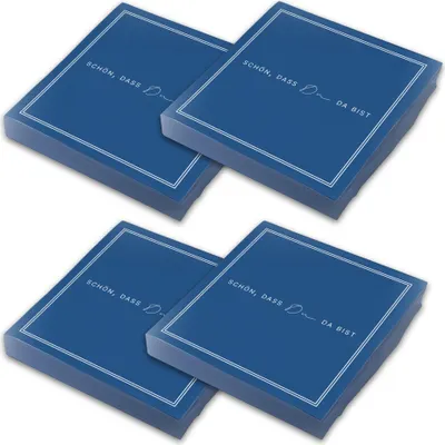 Produktbild von ITENGA 80x Servietten Schön dass du da bist V3 dunkelblau