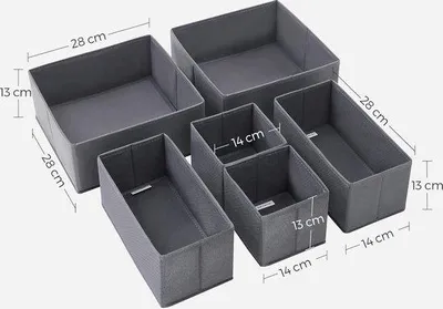 Produktbild von Famanu Organizer für Socken und BHs - 6 faltbare Aufbewahrungsboxen