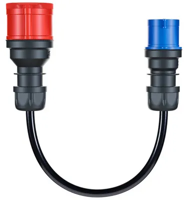 Produktbild von Adapter für Gemini flex 11 kW, CEE rot Drehstrom 16A > CEE blau 16A (schwarz, 30cm)