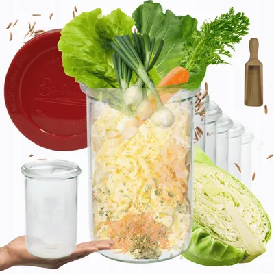 Produktbild von Weck Einmachgläser 1050ml mit Silikondeckel und Messskala, 6 Stück