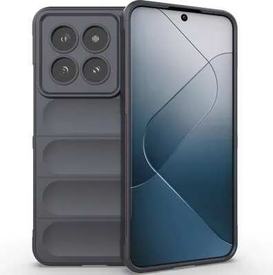 Produktbild von Handyhülle für Xiaomi 14 Pro Weich TPU Silikon Stossfest Anti-rutsch Hülle Dunkelgrau